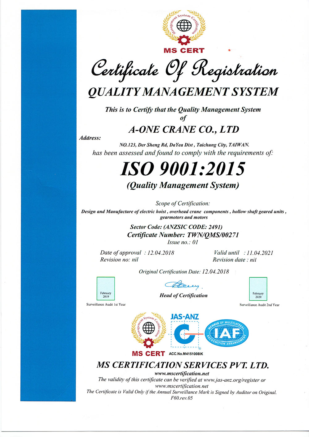 ISO Certificate